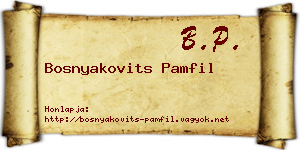 Bosnyakovits Pamfil névjegykártya